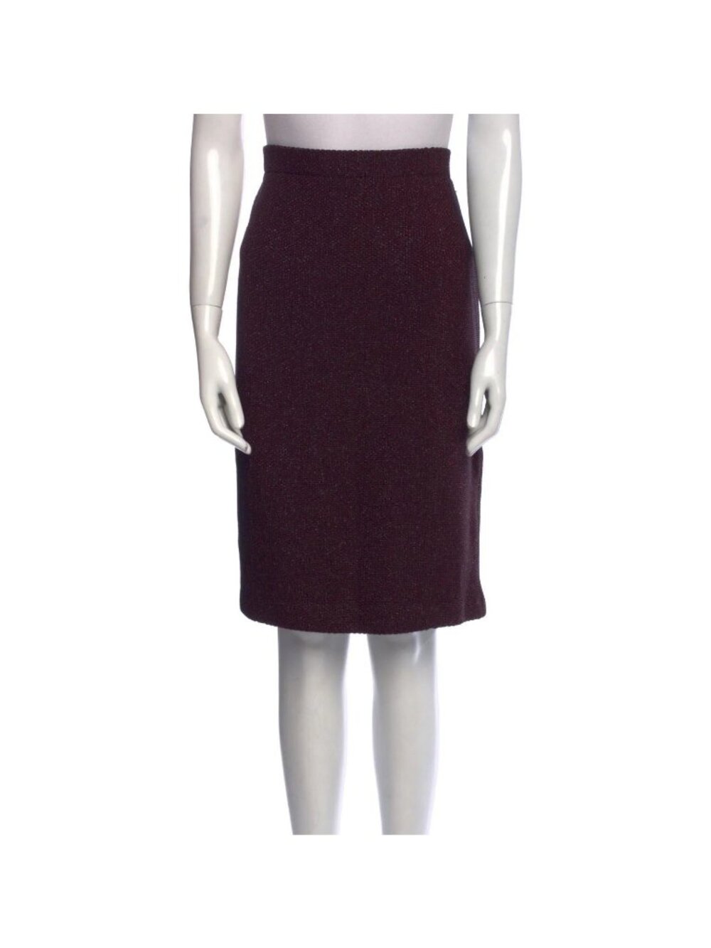 Uniqlo Japan Burgundy Wine Wool Blend Tweed Pencil Skirt Women Size S